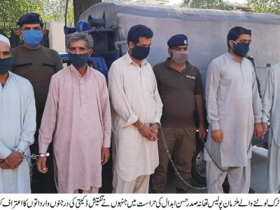 حسن ابدال، سریے ا ور گھی سے بھرے ٹرک لوٹنے والے گینگ گرفتار