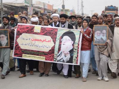  شعیہ علماءکونسل جنڈ کے زیر اہتما امریکہ کے خلاف مذمتی ریلی 