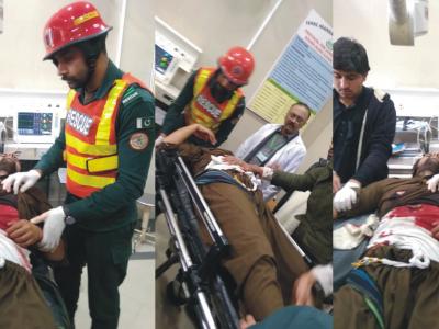  کامرہ مدینہ مال کے قریب نوجوان گولی لگنے سے زخمی 