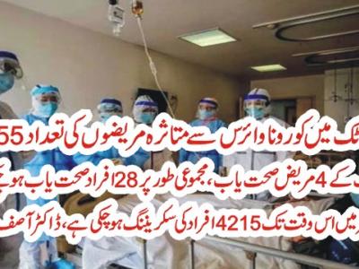 ضلع اٹک میں کورونا سے متاثرہ مریضوں کی مجموعی تعداد 55ہوگئی